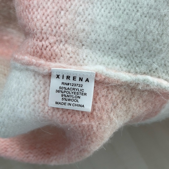 XIRENA minta striped oversized loose fit cardigan duster sweater pink wool M - Picture 7 of 10